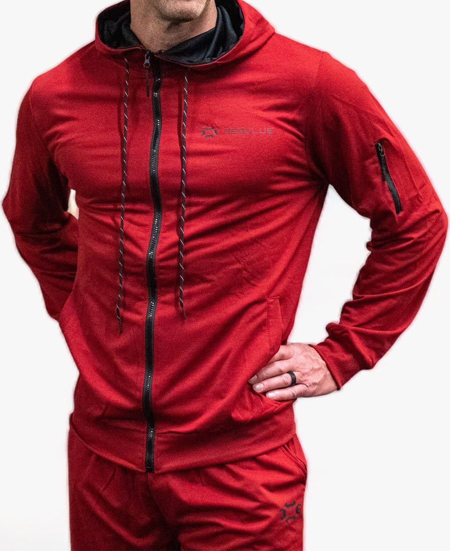 RS Men's Warmup Zip Hoodie Red - Hoodie - Regulus Sports